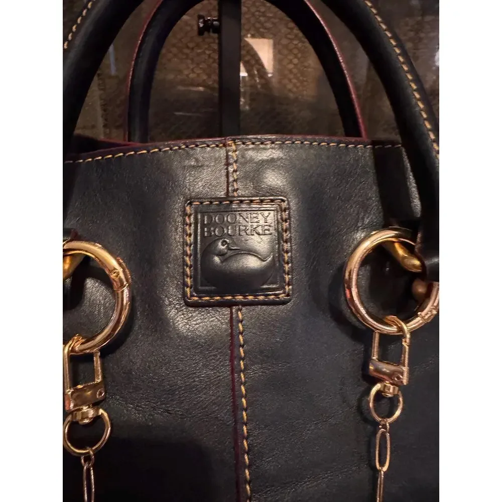 Navy Dooney Bourke Florentine Leather Chelsea Convertible Tote Bag